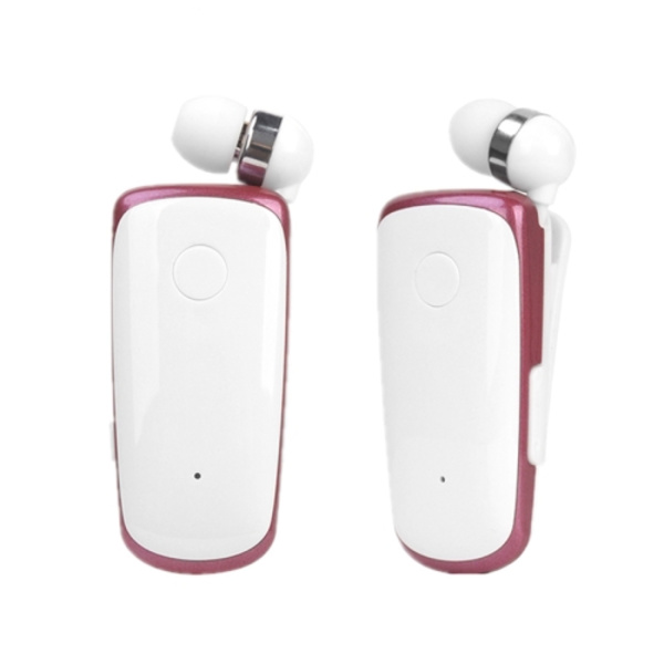 K39 Trådlöst Bluetooth-headset CSR DSP-chip In-Ear Vibrerande Varning Bärklämma Handsfree Hörlurar Rosröd