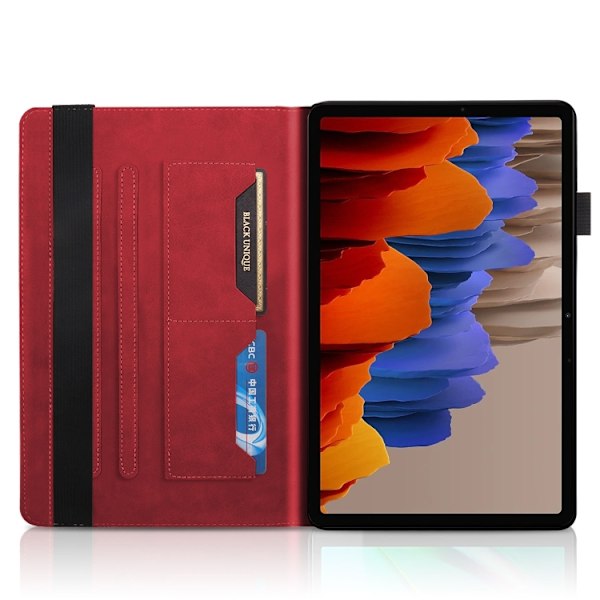 Samsung Galaxy Tab S9 / S9 FE Skal i Läder - Life Tree Series Horisontell Flip Röd