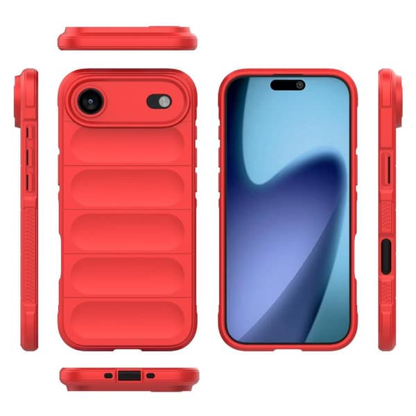 iPhone 17 Air Skal Magic Shield TPU + Flanell Röd