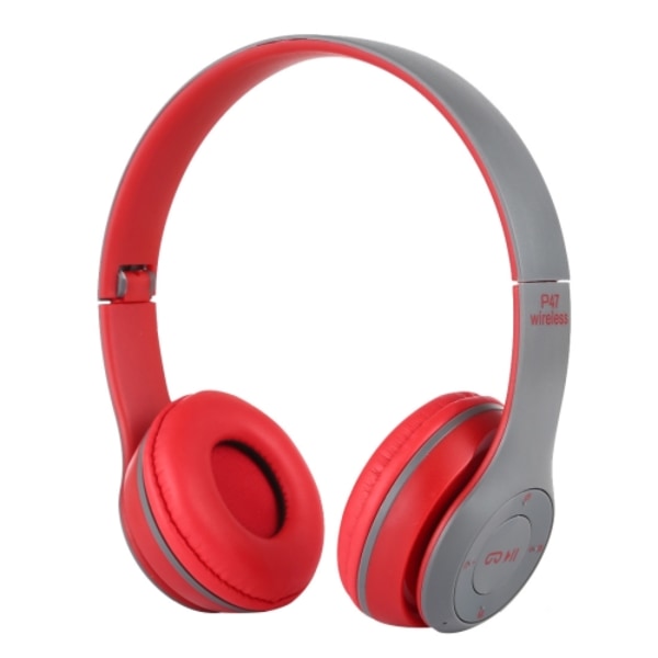 P47 Fällbar trådlös Bluetooth-hörlur med 3,5 mm ljuduttag, MP3 / FM / Samtal Röd