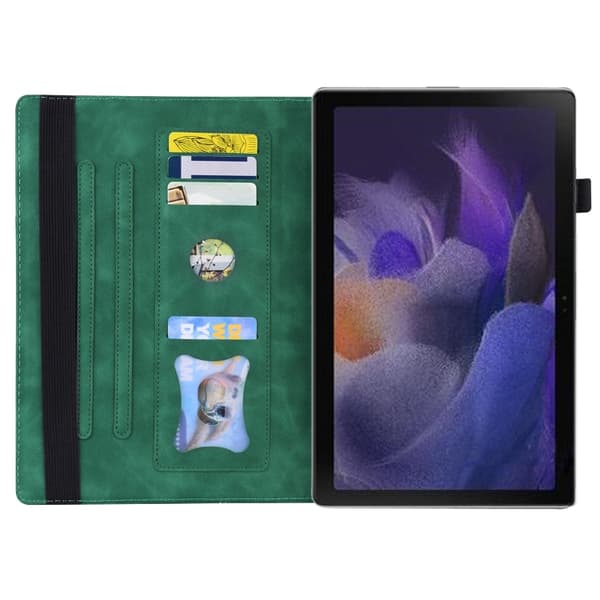Samsung Galaxy Tab A9+ Skal i Spaltad Stötsäker Läder Grön