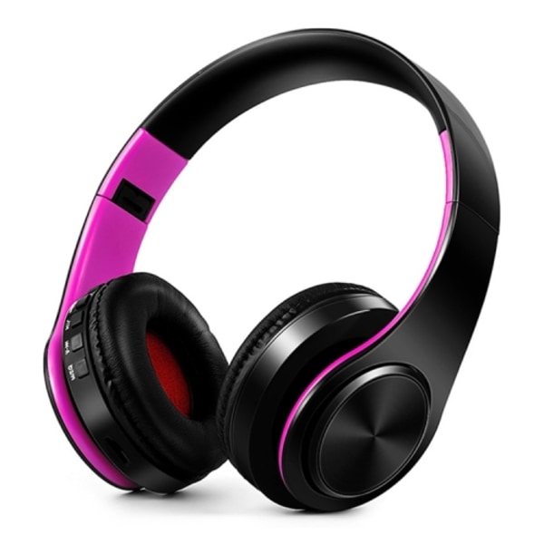 LPT660 Fällbar Stereo Bluetooth Headset MP3-spelare, 32 GB TF-kort och 3,5 mm AUX Svart ros