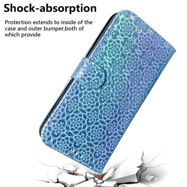 iPhone 18 Pro Max / iPhone 17 Pro Max Skal Läderfodral med Färgglad Magnetspänne Blå