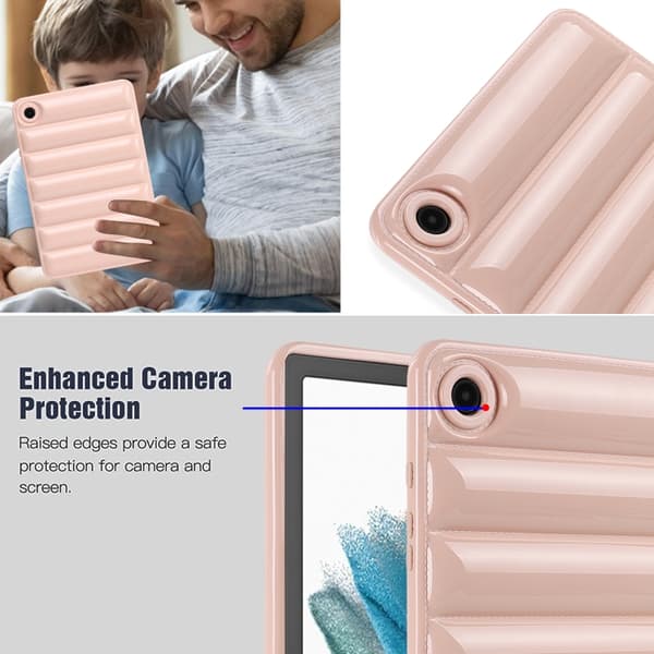 Samsung Galaxy Tab S7 T870 / S8 X700 Stötsäkert Skyddsfodral Eiderdown Kudde Rosa
