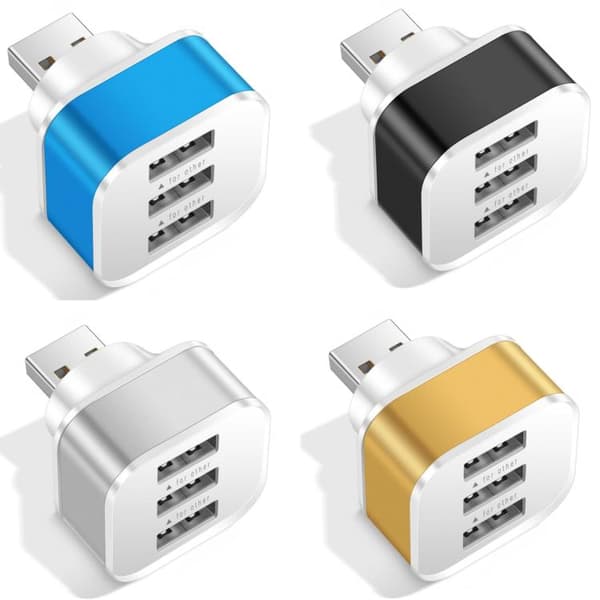 USB 2.0 Hub 3-Port Expander (Silver) - Kompakt USB-Distrubutor för Laptops