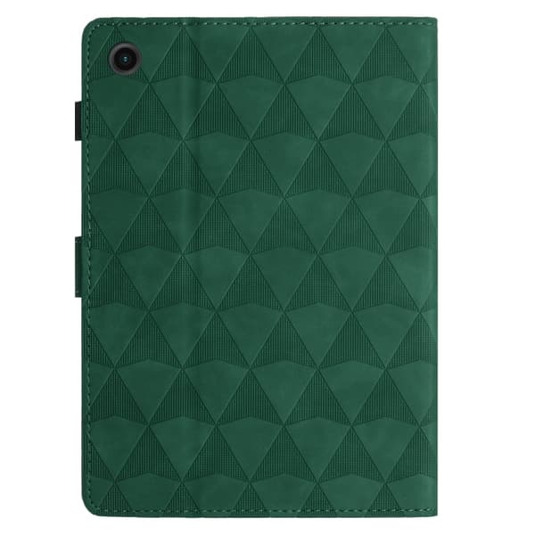 Samsung Galaxy Tab A9 / A11 Prägad Läderfodral med Diamanttextur Grön