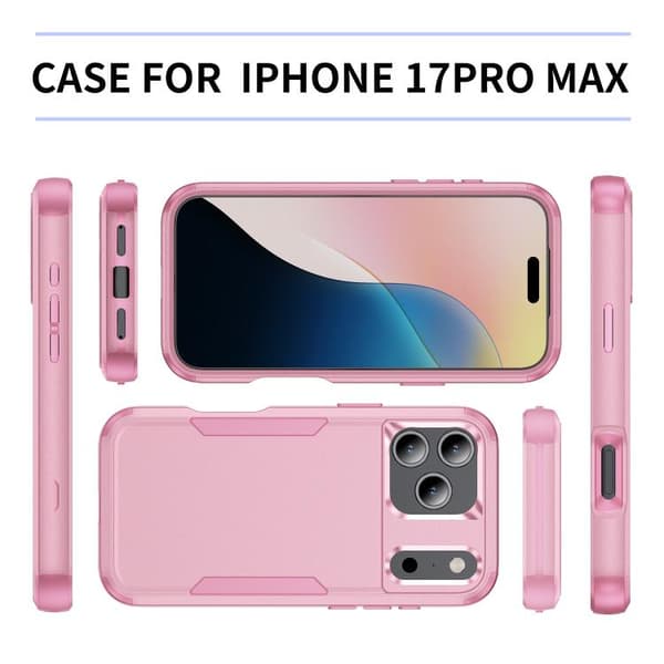 iPhone 18 Pro Max / iPhone 17 Pro Max Skal - Stötabsorberande TPU + PC Rosa