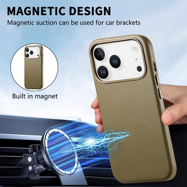iPhone 18 Pro Max / iPhone 17 Pro Max Skal med elektropläterade metallknappar och MagSafe Grön
