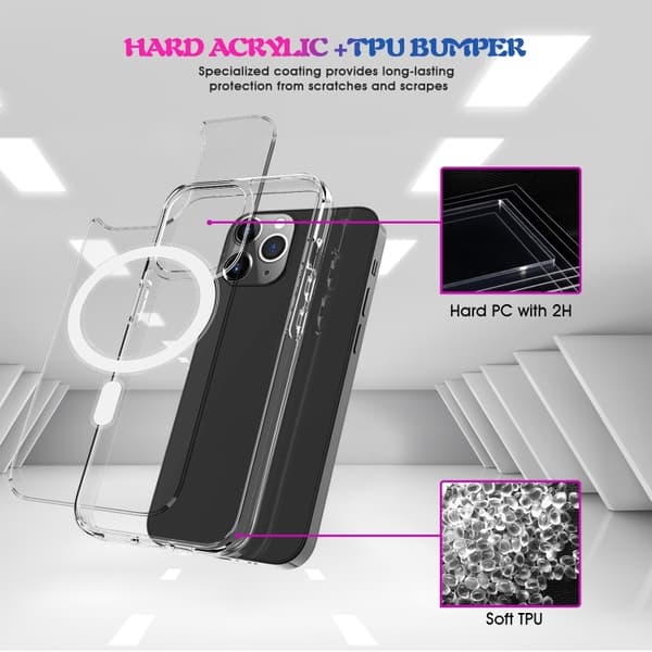 iPhone 16 Pro Max MagSafe Klar Akryl PC + TPU Skal