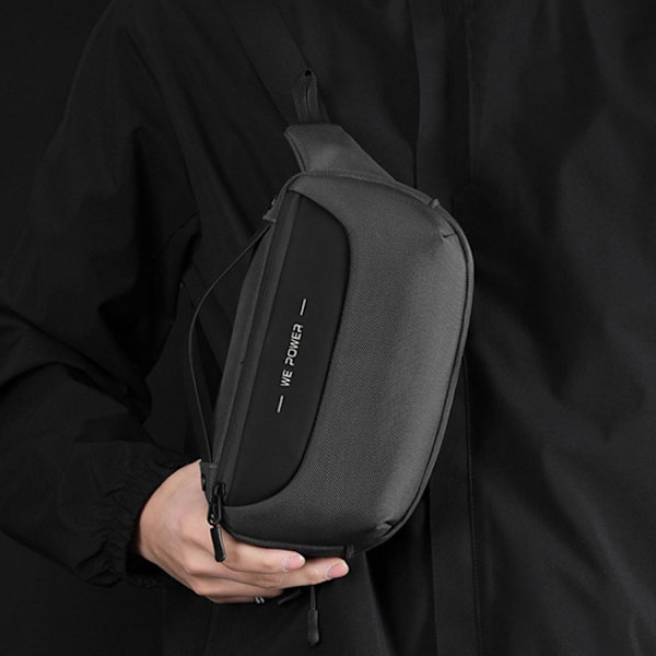 WEPOWER Herr Crossbody Väska Multifunktionell Sport Midjeväska Utomhus Liten Axelväska Grå