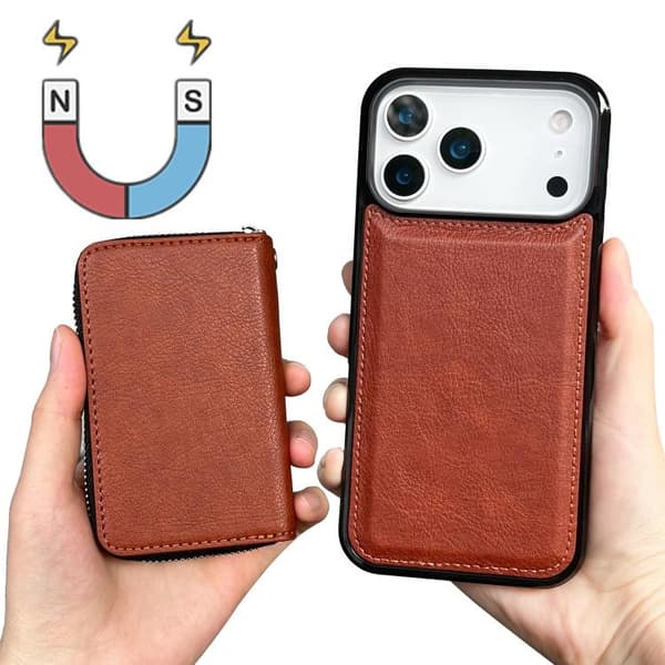 iPhone 18 Pro Max / iPhone 17 Pro Max Skal med Lanyard och 11 Kortfack - Enfärgad Design Brun