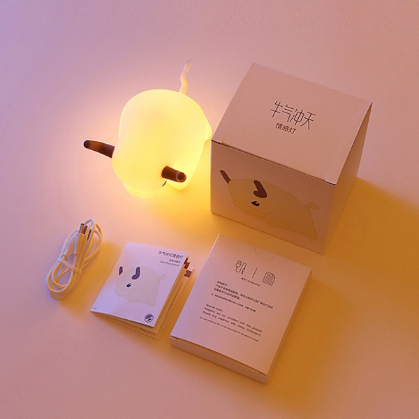 BD-NL-11 Ko Silikonlampa USB Dimbar Nattlampa Barn Sänglampa Timing Sovande Ljus(Gult Ljus)