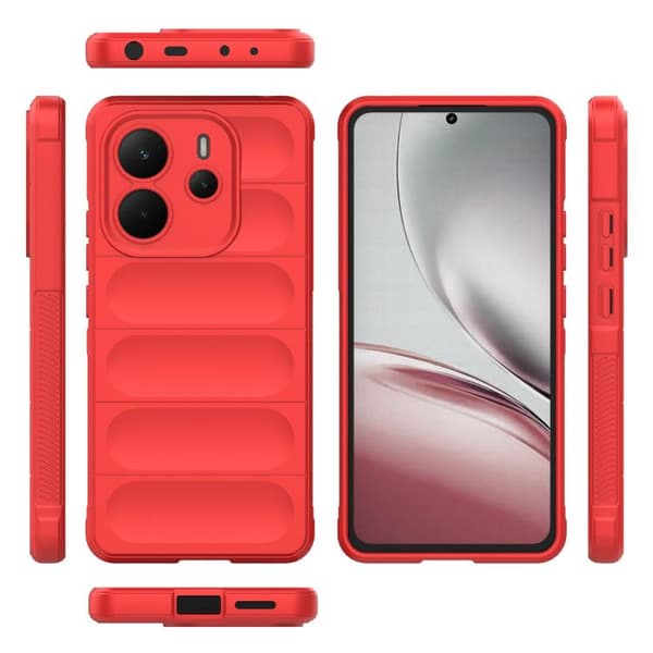 Redmi Note 14 4G - Magic Shield TPU + Flanell fodral EU Röd