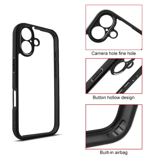 iPhone 17 Frostad TPU + Transparent PC Skal