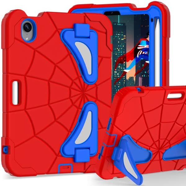 iPad mini 2024 / mini 6 Skal i Silikon + PC Stöttålig Skyddande Tablet Case Röd Blå