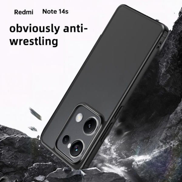Redmi Note 14S 4G - Armor Clear TPU Hybrid PC Mobilskal Grå