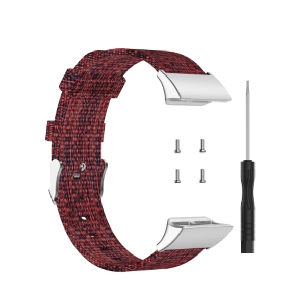 För Garmin Forerunner 35 / 30 Universal Nylon Canvas Watch Band Wine Red
