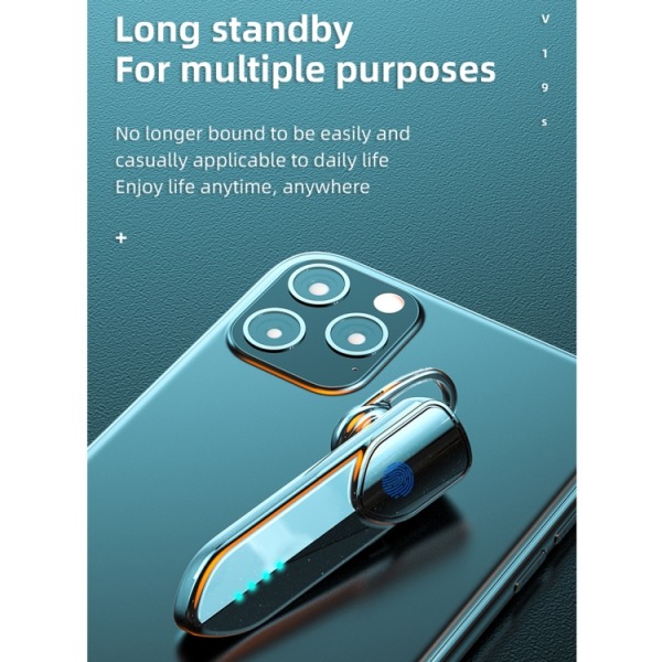 V19S Bluetooth 5.0 Business Style Fingerprint Touch Bluetooth-hörlurar Svart