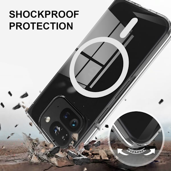 för Pixel 9 Pro Fold Skal - Scratchproof Transparent PC Med MagSafe