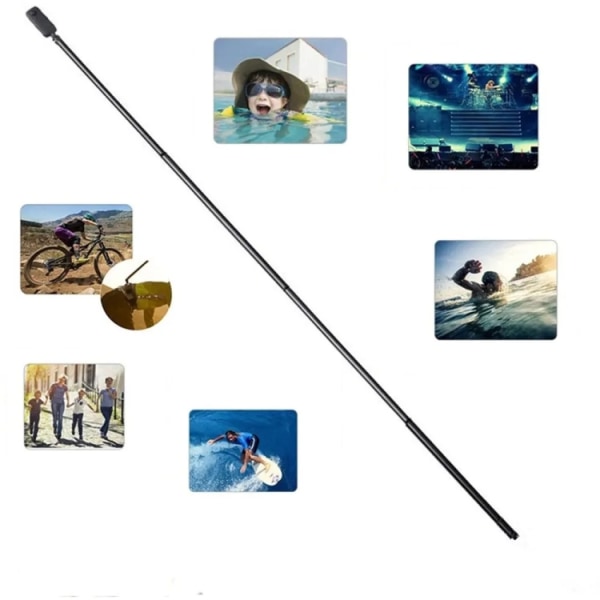 1,5 m kolfiberförlängd monopod osynlig selfiepinne för Insta360 / DJI Action / GoPro / Xiao Yi sportkamera