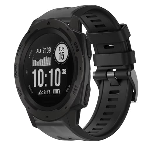 För Garmin Instinct metallspänne i enfärgad watch Black