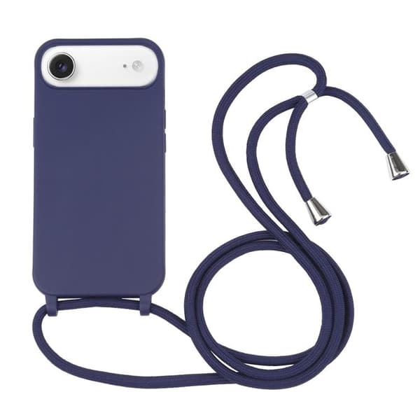 iPhone 17 Air Skal - Candyfärger med Lanyard Mörkblå