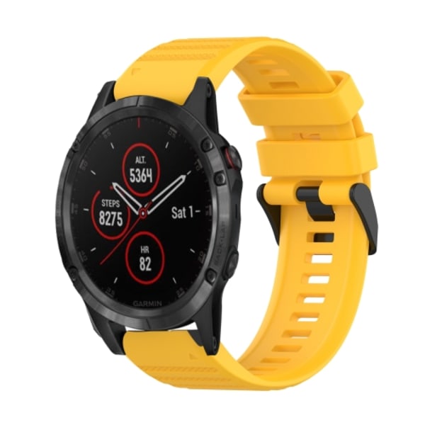 För Garmin Fenix ​​5 Plus 22mm horisontell textur watch med borttagningsverktyg Yellow