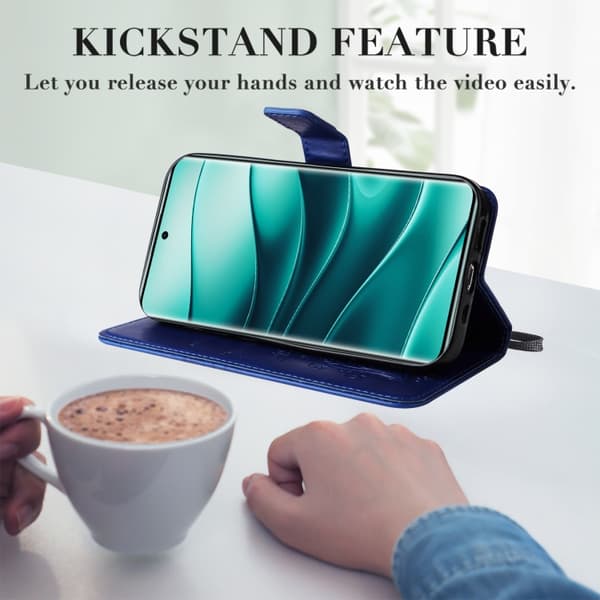 Redmi Note 14 Pro / 14 Pro+ 5G - 3D Fjäril Prägling Flip Läder fodral Blå