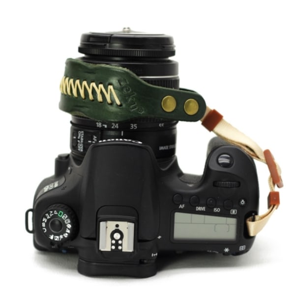 Zeku Retro Läder SLR handledsrem Anti-drop Kamer handledsrem utan kamera Grön