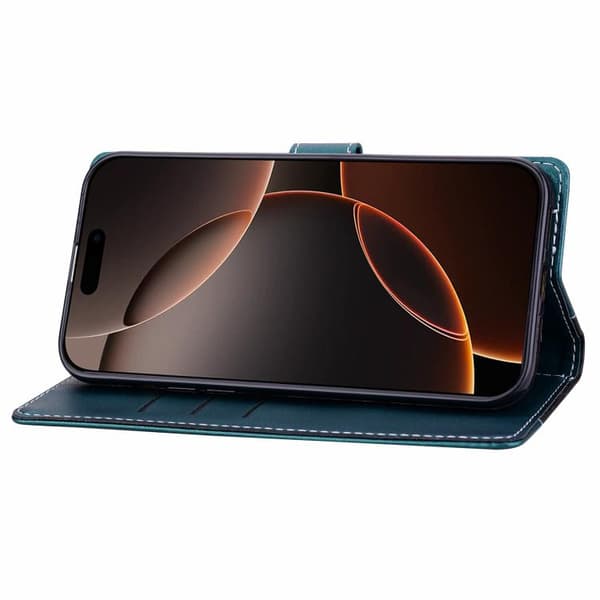 iPhone 18 Pro / iPhone 17 Pro Skal Läderfodral - Två Färger Svartgrön