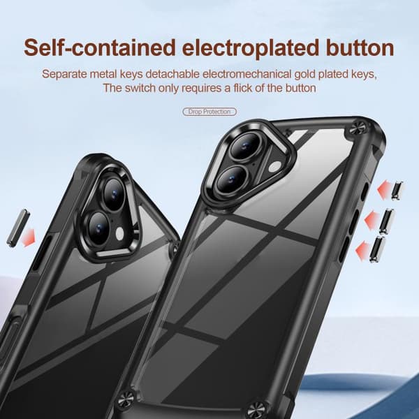 iPhone 17 Skal med TPU + PC Linsskydd Svart