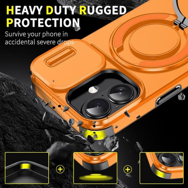 iPhone 17 Skal med Sliding Camshield Ring Holder Orange