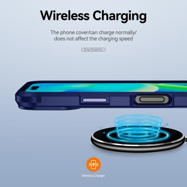 iPhone 17 Skal med TPU + PC Linsskydd Blå