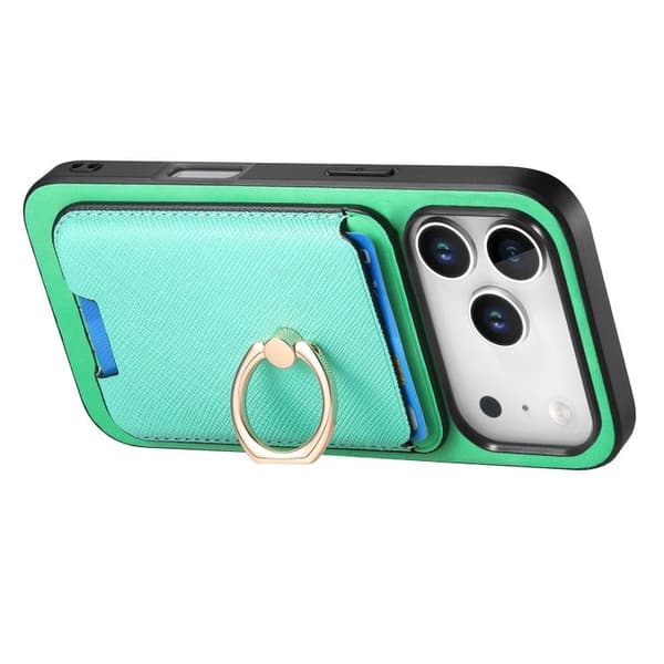 iPhone 18 Pro / iPhone 17 Pro Retro Korsläder Kortväska MagSafe Skal Grön