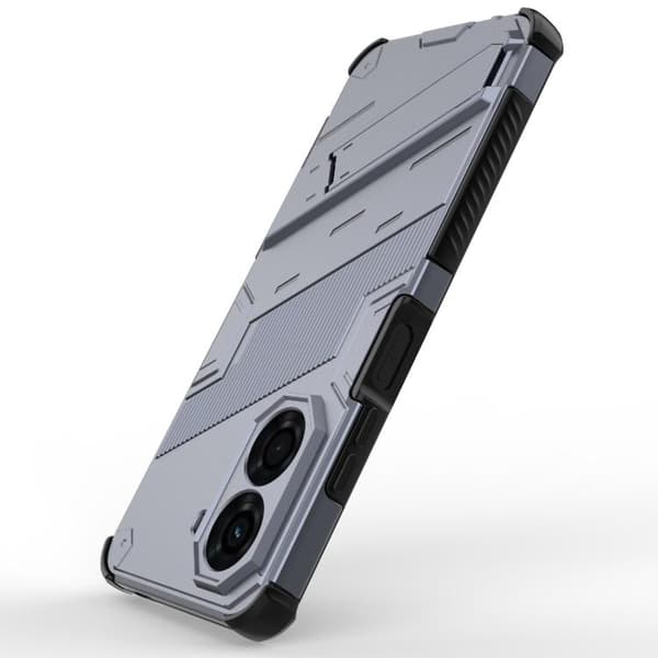 Redmi A5 4G / Poco C71 Punk Armor 2-i-1 PC + TPU Mobilskal med Ställ Grå