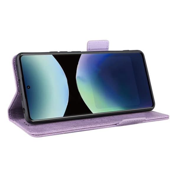 Redmi Note 14 Pro 4G - Magnetisk Låsfunktion Läderfodral Purpur