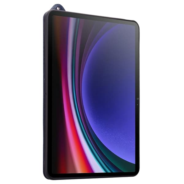 Samsung Galaxy Tab S10+/S9+/S8+ TPU Läderfodral med Handledsrem Mörkblå