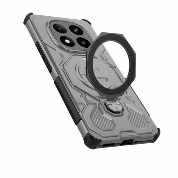 Redmi Note 14 Pro+ 5G Global - J-20 Solid Färg MagSafe Magnetisk TPU+PC Mobilskal Grå