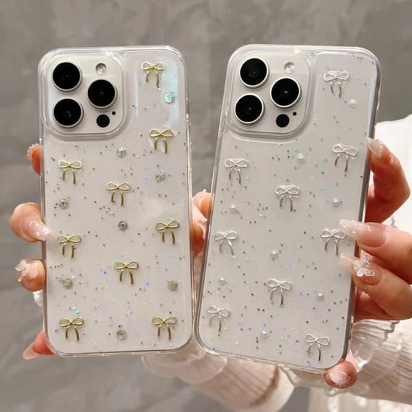iPhone 16 Pro Skal med Litet Fräscht Båge TPU Gyllene båge