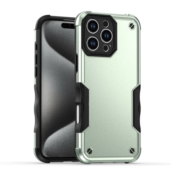iPhone 16 Pro - Stöttålig och Halkfri Armor Skal Grön