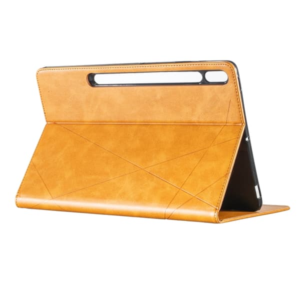 Samsung Galaxy Tab S7 FE/S7+/S8+ Prismatisk läderfodral Gul