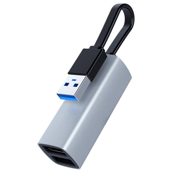 USB till USB3.0 och Dubbel USB2.0 Bärbar Multifunktionell Dockningsstation Hub Adapter (Silver)
