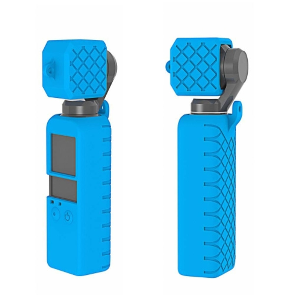 2 i 1 diamantstruktur silikonfodral set till DJI OSMO Pocket Blå