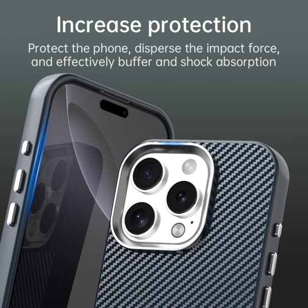 iPhone 16 Pro Max Kolfiber Series IMD Skal Blå