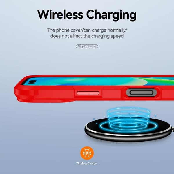 iPhone 17 Skal med TPU + PC Linsskydd Röd