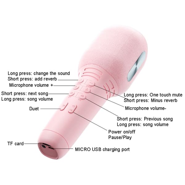 K9 Trådlös Bluetooth-mikrofon Mobiltelefon Sjung Mikrofon(Svart)