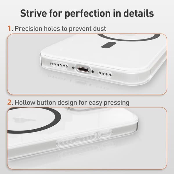 iPhone 16 Pro Klar PC Injicerad MagSafe Skal Vit