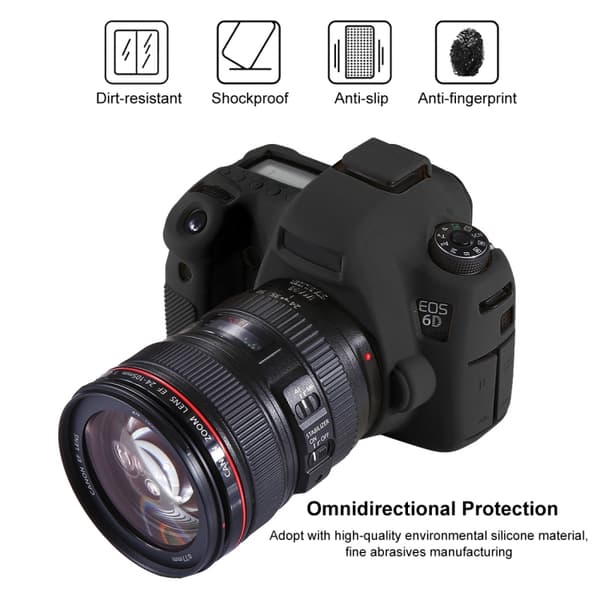 Mjukt silikonfodral för Canon EOS 6D Svart