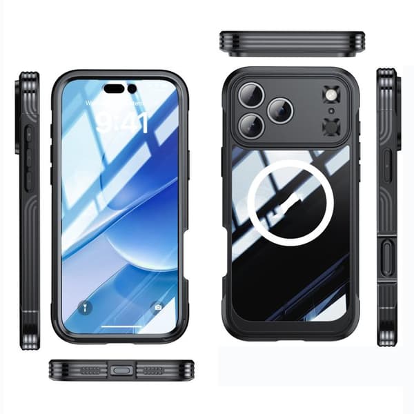 iPhone 18 Pro Max / iPhone 17 Pro Max Skal - Livsvattentålig MagSafe Magnetisk Robust Telefonfodral Svart