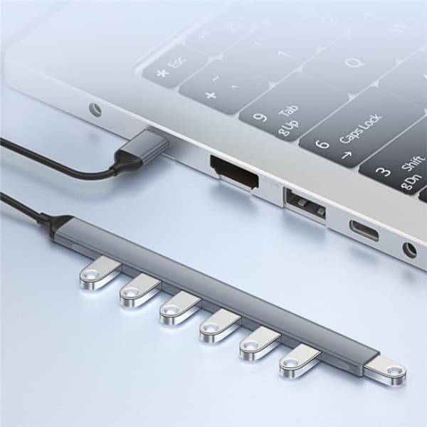 ADS-303A 7-Port USB Hub - USB 3.0 & 2.0 Expansion Dock för Snabb Dataöverföring